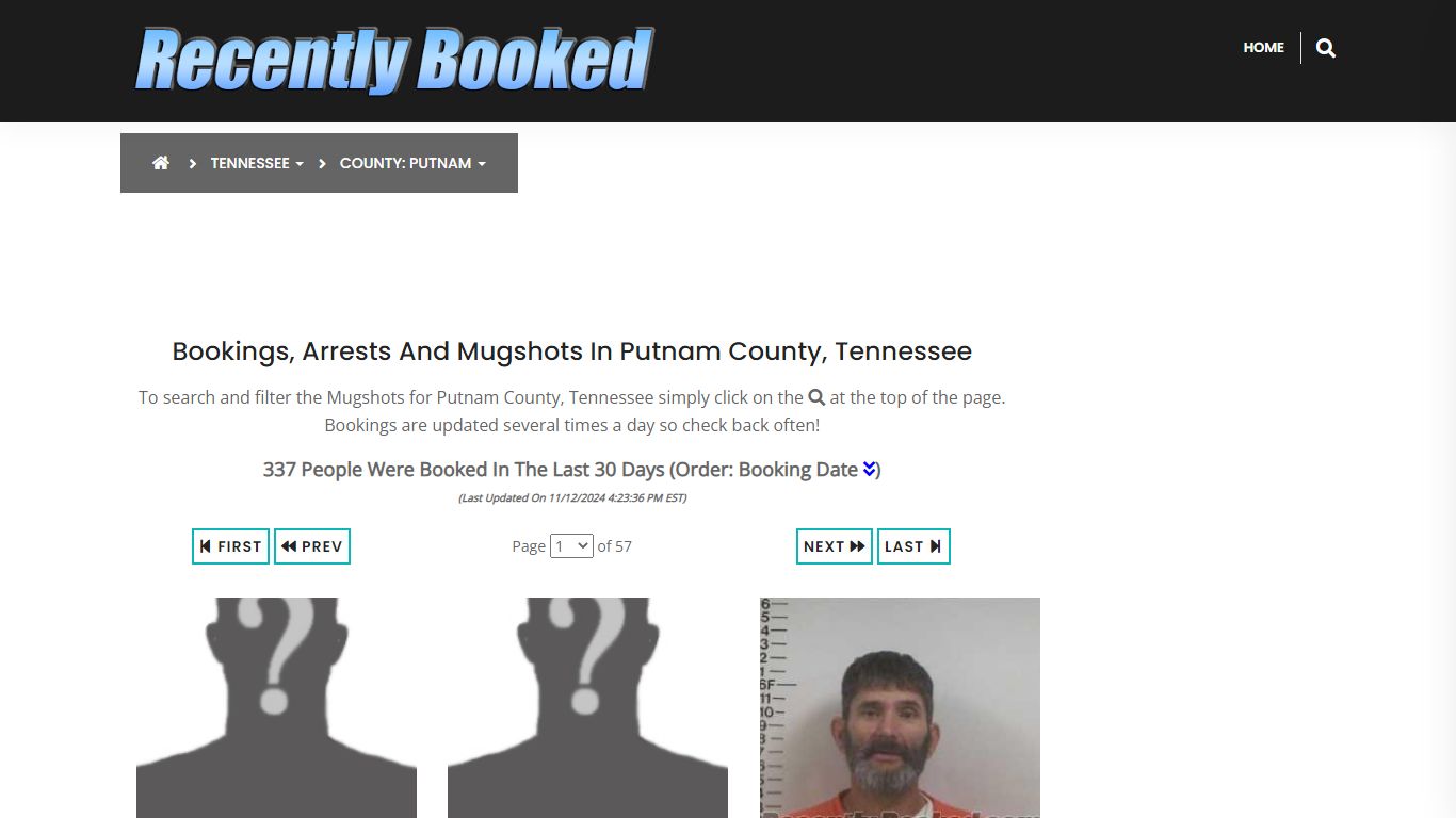 Bookings, Arrests and Mugshots in Putnam County, Tennessee