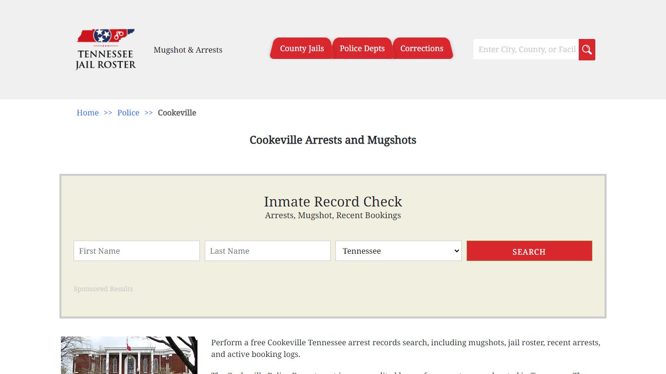 Cookeville Arrests and Mugshots - Jail Roster Search